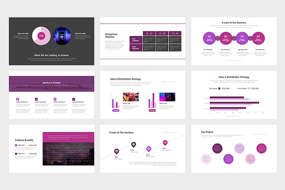 Gozea Purple Pitch Deck GoogleSlides in Presentation Templates - product preview 4
