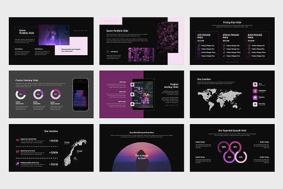 Gozea Purple Pitch Deck GoogleSlides in Presentation Templates - product preview 9