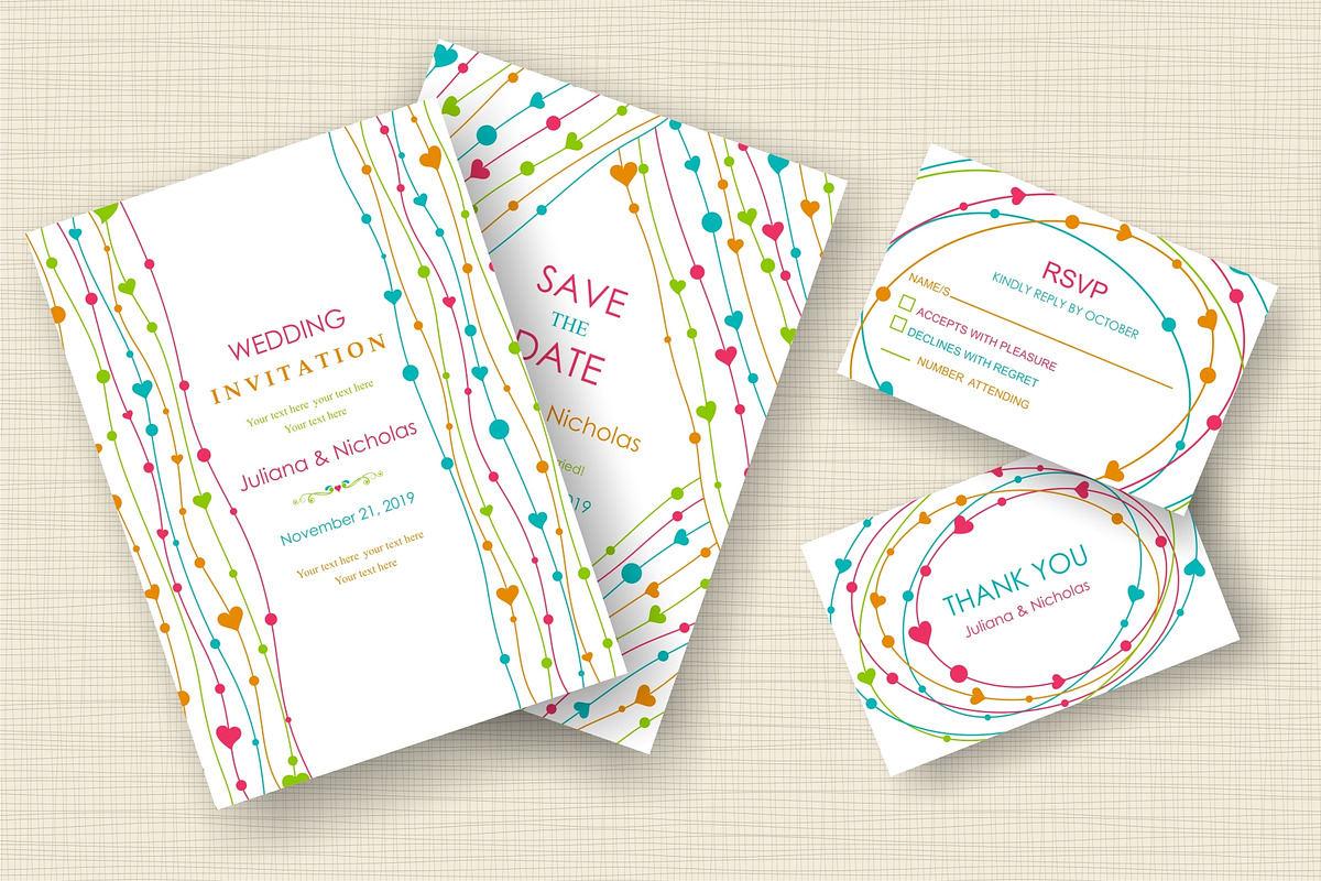 Wedding Invitation set in Card Templates - product preview 8