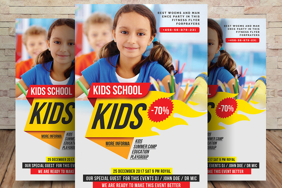 Kids School Flyer Templates in Flyer Templates - product preview 8