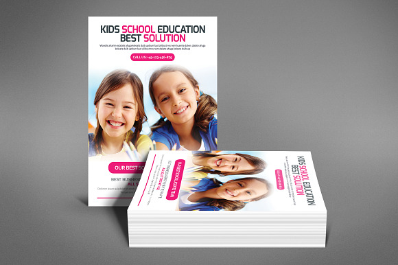 Kids School Education Flyer in Invitation Templates - product preview 3