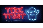 Trick or Treat Neon Banner