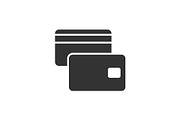 Credit cards black icon on white
