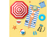 summer holidays on beach with
