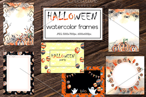 Halloween party. Watercolor set in Objects - product preview 7