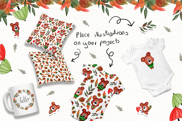 Watercolor Bears Collection in Illustrations - product preview 5
