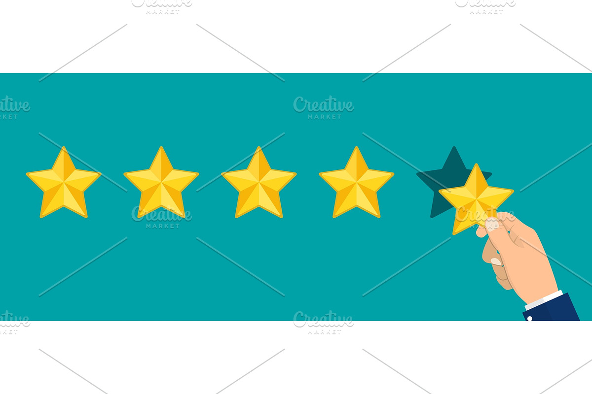 Hand puts rating. Reviews five stars in Illustrations - product preview 8