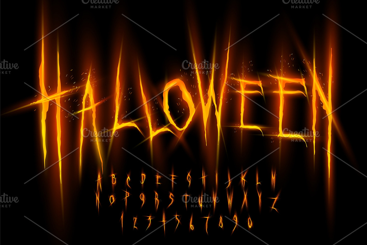 Halloween font, letters and numbers in Display Fonts - product preview 8
