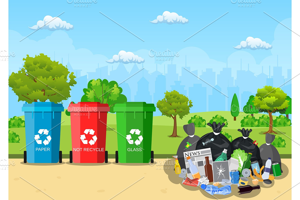 Garbage dump in park. in Objects - product preview 8