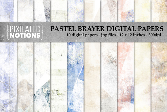 Pastel Brayer Digital Papers in Textures - product preview 1