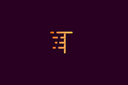 Dynamic moving letter T logo.
