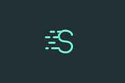 Dynamic moving letter S logo.