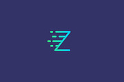 Dynamic moving letter Z logo.