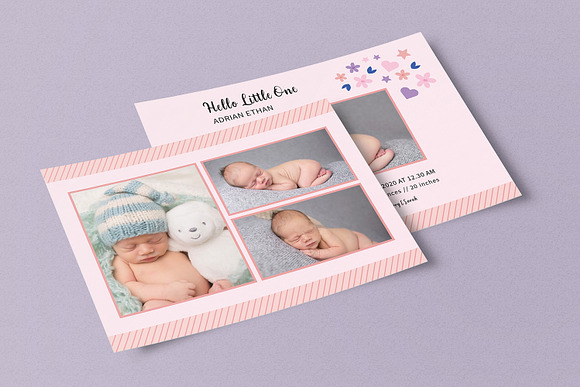 Baby Announcement Photo Card in Postcard Templates - product preview 1