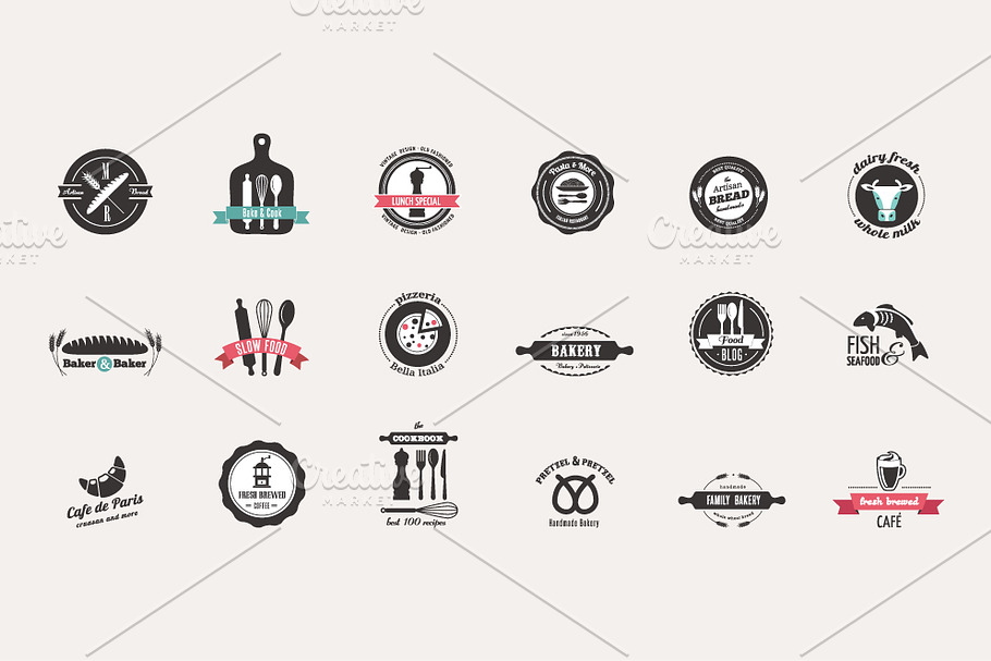 Food Icons / Logo / Badge / Insignia in Logo Templates - product preview 8