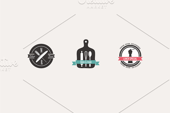 Food Icons / Logo / Badge / Insignia in Logo Templates - product preview 1
