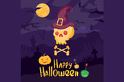 Halloween banner illustration