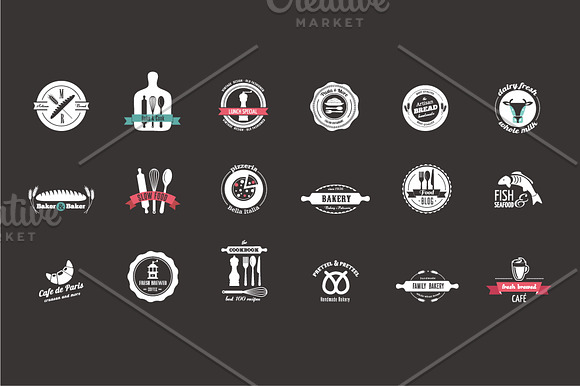 Food Icons / Logo / Badge / Insignia in Logo Templates - product preview 2