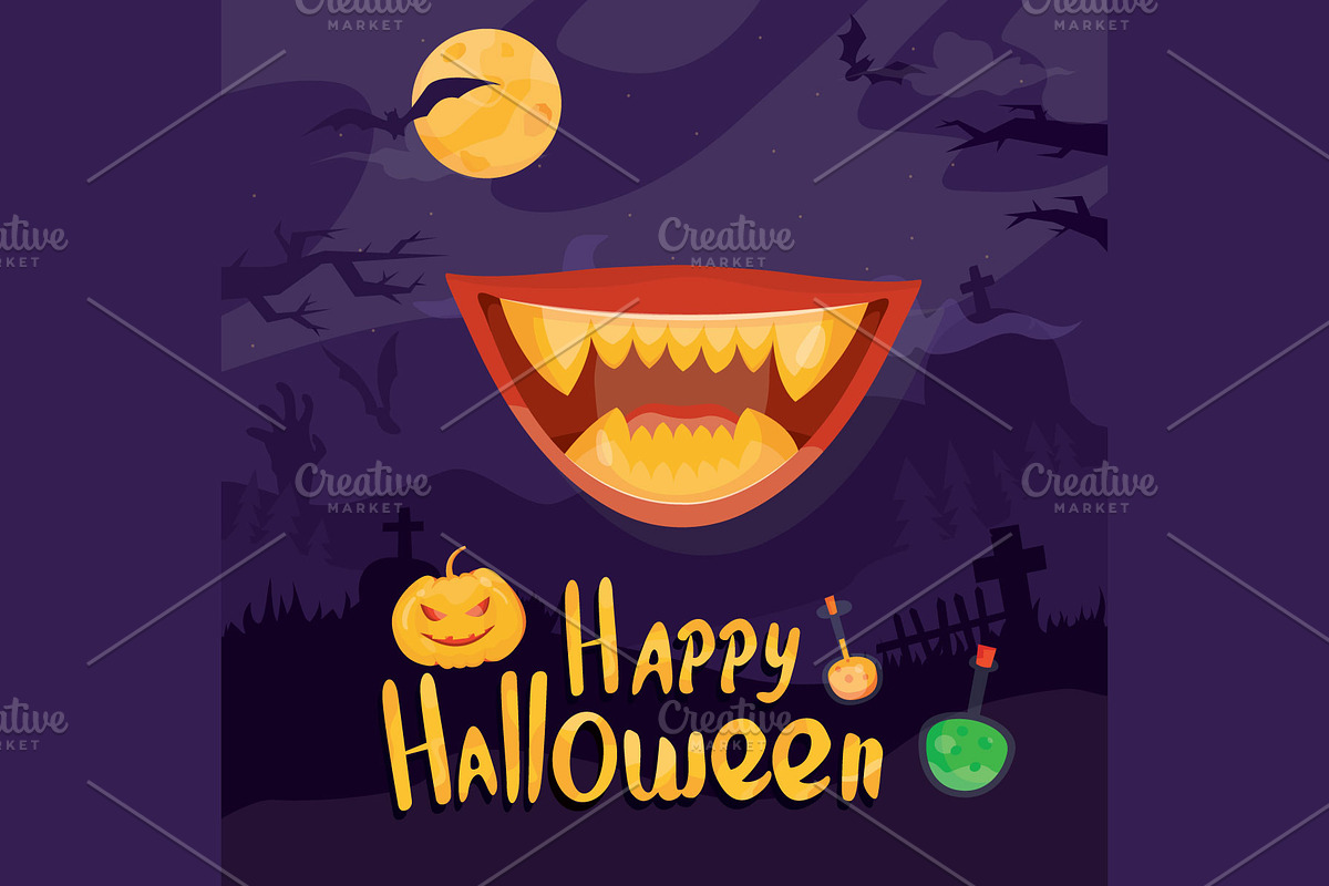 Halloween banner illustration in Illustrations - product preview 8