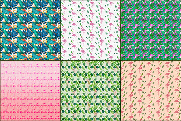 Tropical Patterns Digital Paper Pack in Patterns - product preview 1