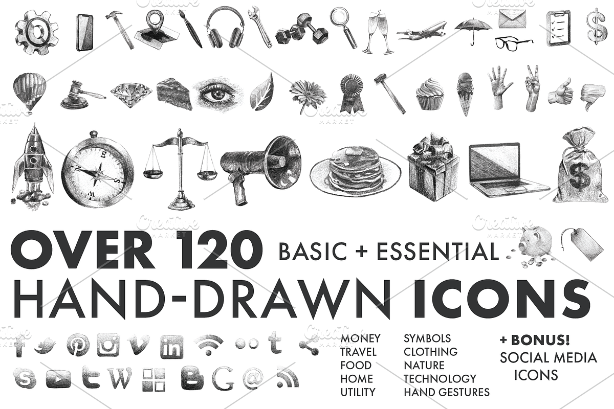 Hand-Drawn Icons (Essentials) in Icons - product preview 8