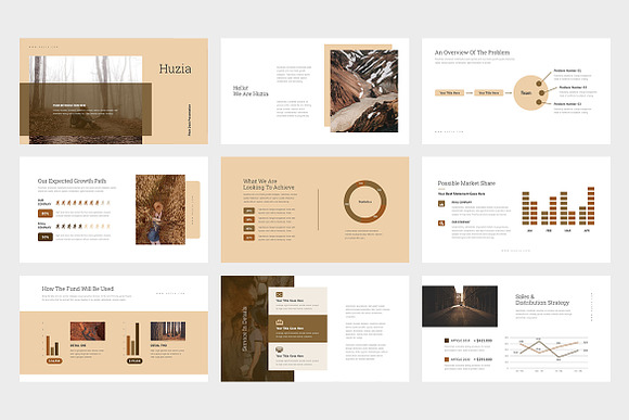 Huzia : Brown Pitch Deck Powerpoint in PowerPoint Templates - product preview 1