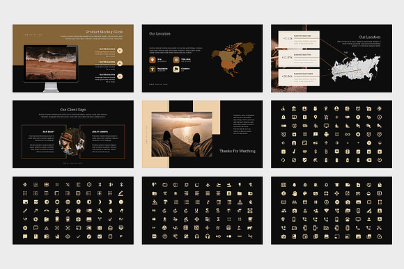 Huzia : Brown Pitch Deck Powerpoint in PowerPoint Templates - product preview 12