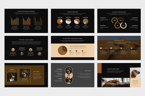Huzia : Brown Pitch Deck Keynote in Keynote Templates - product preview 2