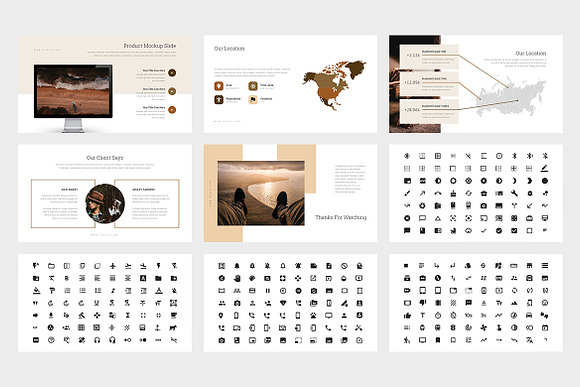 Huzia : Brown Pitch Deck Keynote in Keynote Templates - product preview 12