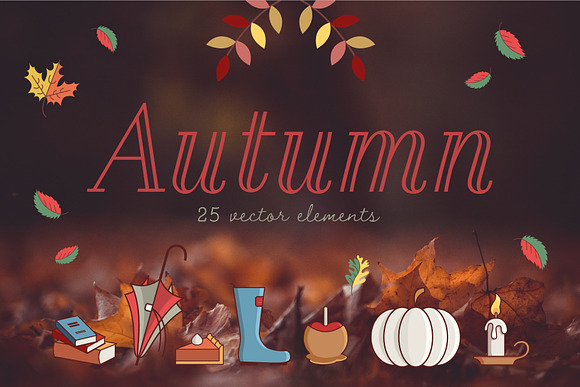 Autumn Elements Fall Vector Icons in Illustrations - product preview 4