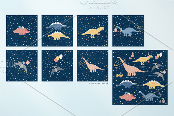 Dino's birthday pattern for kids in Patterns - product preview 4