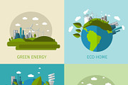 Ecology Flat Icons Set