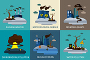 Environmental Pollution Icons Set