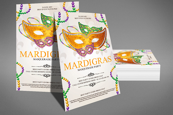 Mardi Gras Flyer in Flyer Templates - product preview 1