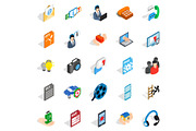 Technical support icons set