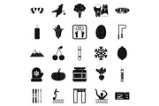 Swimming icons set, simple style