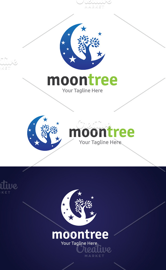 Moon Tree in Logo Templates - product preview 1