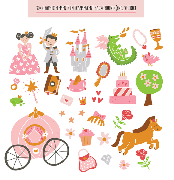 Fairy Tale Cliparts+Patterns & More in Illustrations - product preview 1