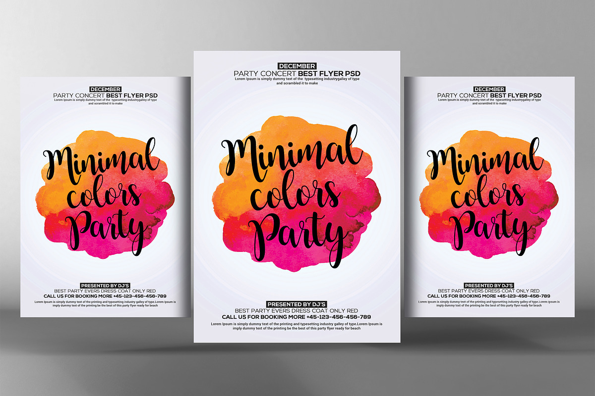 Minimal Color Party Flyer in Flyer Templates - product preview 8