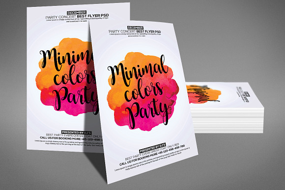 Minimal Color Party Flyer in Flyer Templates - product preview 1