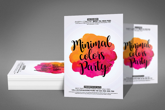 Minimal Color Party Flyer in Flyer Templates - product preview 2