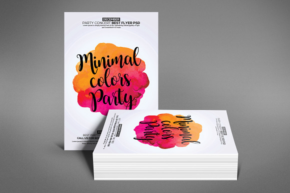 Minimal Color Party Flyer in Flyer Templates - product preview 3