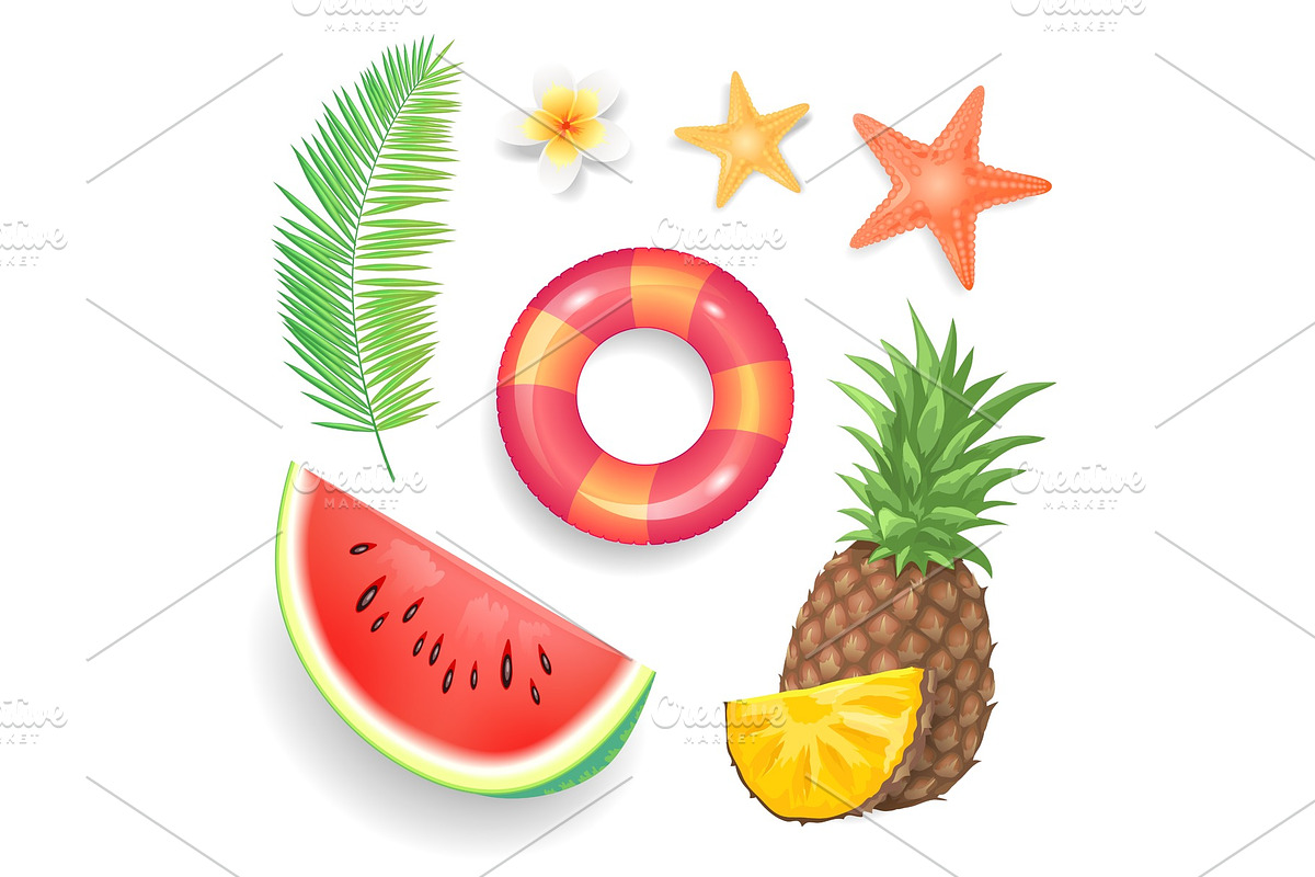 Summer Seasonal Icons Set Vector in Objects - product preview 8