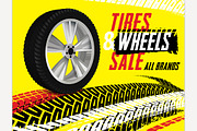 Vector tire sale out banner template