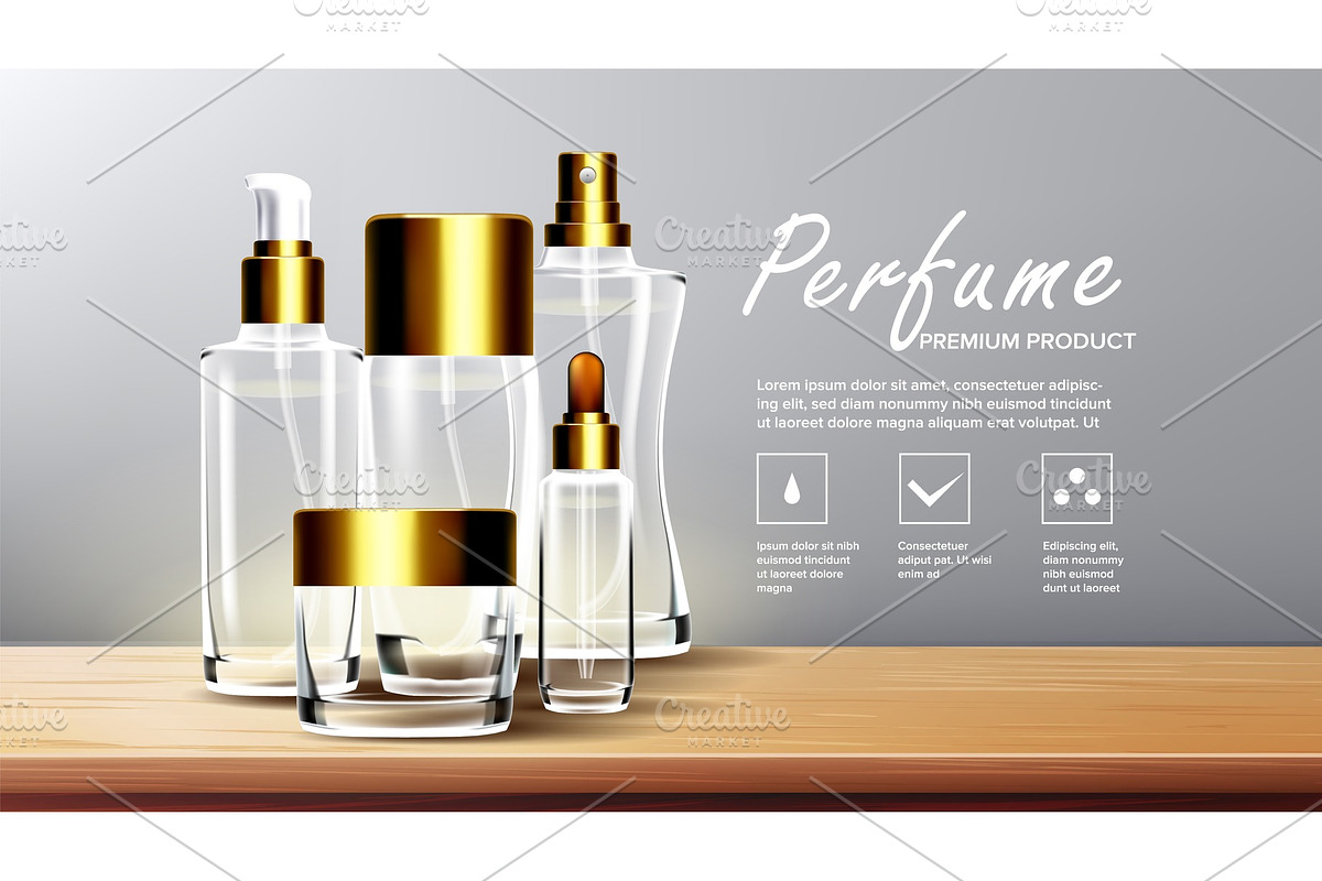 Cosmetic Glass Packaging Vector. Spa in Illustrations - product preview 8