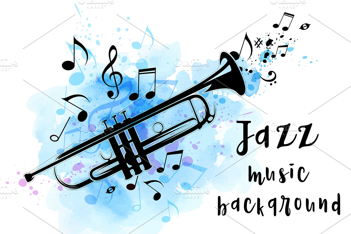Jazz Music Background with Trumpet in Illustrations - product preview 8