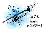 Jazz Music Background with Trumpet