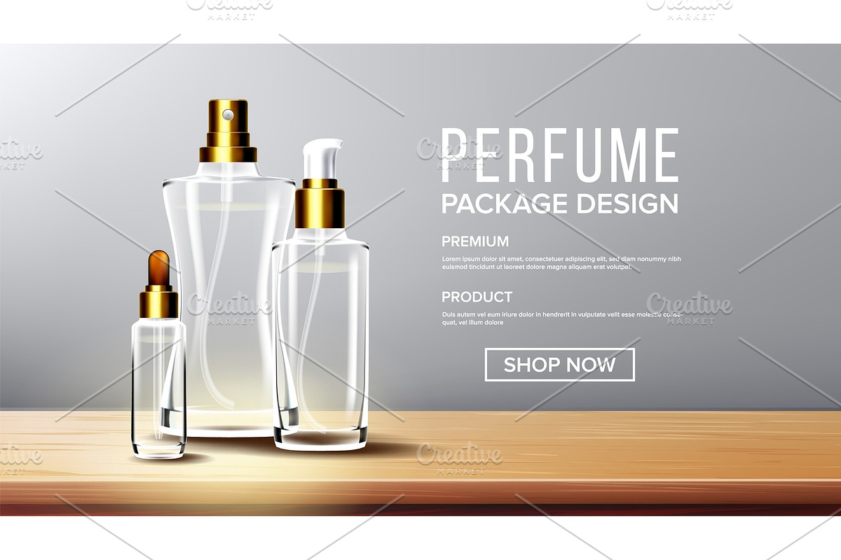 Cosmetic Glass Design Vector. Bottle in Illustrations - product preview 8