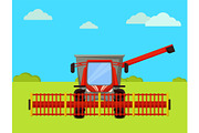 Combine Agricultural Machine Vector