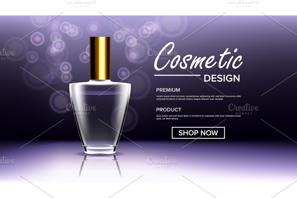 Cosmetic Glass Poster Vector. Bottle in Illustrations - product preview 8